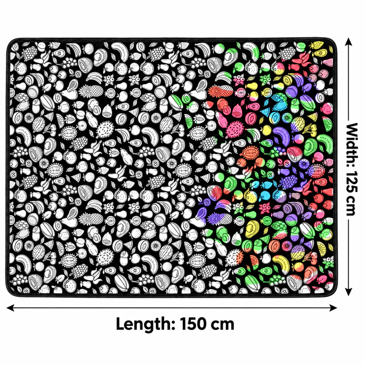 🎨 Giant Coloring Blanket – 150 × 125cm Washable Reusable Doodle Mat for Kids & Adults 24 Coloring Pens