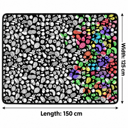 🎨 Giant Coloring Blanket – 150 × 125cm Washable Reusable Doodle Mat for Kids & Adults 24 Coloring Pens